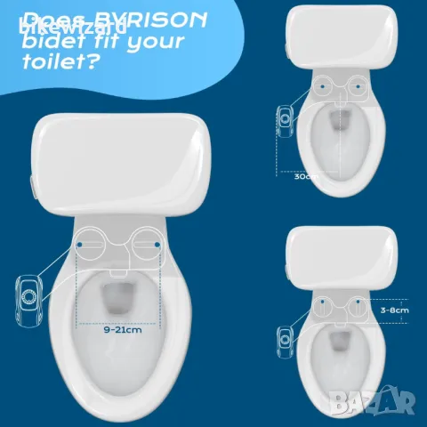 BYRISON - Неелектрическа тоалетна с биде - Японска тоалетна с двойни дюзи НОВО, снимка 2 - Други стоки за дома - 50238673