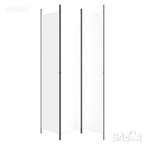 vidaXL Параван за стая, 3 панела, бял, 150x220 см, плат, снимка 4 - Паравани - 56147255