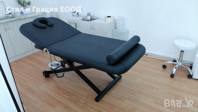 Електрическа кушетка Wenga (1мотор) 194 x 75 x 66/92 см - черна/бяла, снимка 11 - Кушетки - 34091216