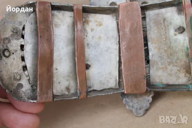 Сребърна пафта със зелен и черен емайл, снимка 15 - Антикварни и старинни предмети - 47281998