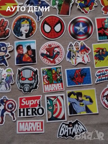 Цветни самозалепващи гланцирани стикери на супер герои Хълк Спайдърмен Батман Супермен Америка Желез, снимка 5 - Аксесоари и консумативи - 41261796