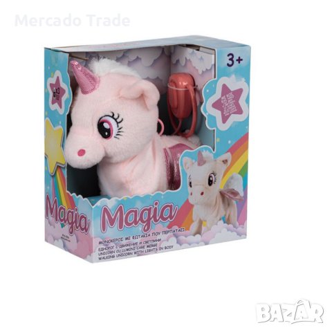 Механичен еднорог Mercado Trade, Със светлини и движение, Розов, снимка 4 - Електрически играчки - 42733399