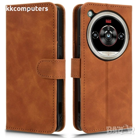 Кожен калъф тип портфейл със стойка за ZTE nubia Focus 2 Ultra 5G, снимка 5 - Калъфи, кейсове - 53189515