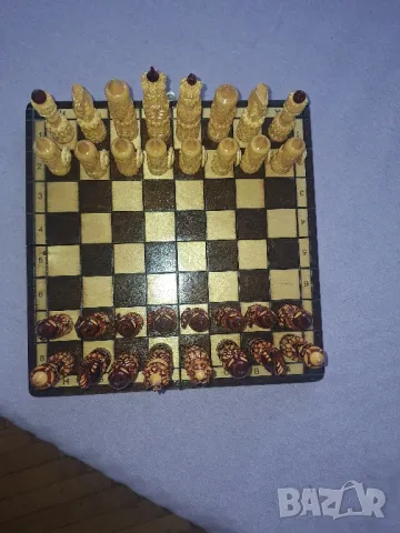 ръчно изработен дървен шах, снимка 5 - Антикварни и старинни предмети - 49189367