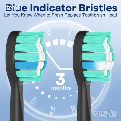 Резервни глави за електрическа четка за зъби Philips Sonicare Click-on, 8 броя, черни, снимка 5 - Други - 53794779