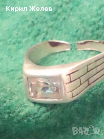 СТАР СРЕБЪРЕН СКЪПОЦЕНЕН РЕГУЛИРУЕМ АРТ ПРЪСТЕН СРЕБРО 925 с ЮВЕЛИРНО ФАСЕТИРАН МОЙСАНИТ 27202, снимка 3 - Пръстени - 36817797