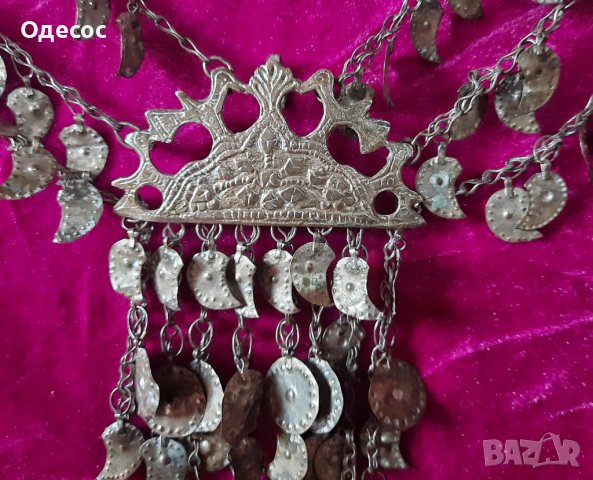 Старинен етнографски накит,трепка,начелник,косичник, снимка 5 - Антикварни и старинни предмети - 38958378