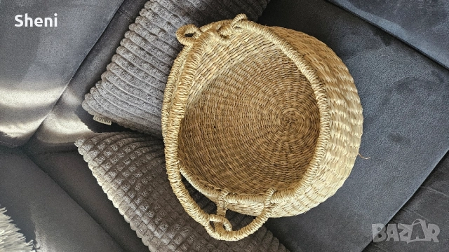 Плетена кошница с дръжка Ø35, снимка 3 - Декорация за дома - 52421775