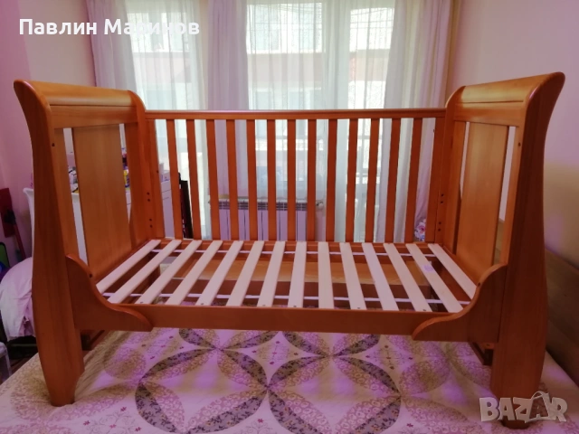 Супер Комплект Бебешко Детско Легло Креватче Tutti Bambini Katie Oak 3 in 1 Масив Ортопедичен Матрак