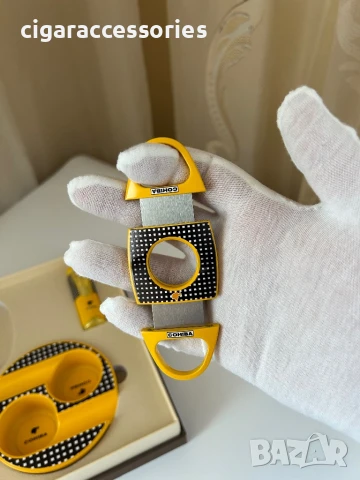 Комплект Cohiba – запалка с 4 пламъка, пънч, ножче и пепелник за пури, снимка 8 - Запалки - 50898638