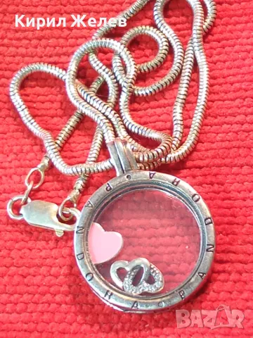 PANDORA Родиран СРЕБЪРЕН МЕДАЛЬОН ПАНДОРА ЦИРКОНИ ЕМАЙЛ и СТЪКЛО с СРЕБЪРНА ВЕРИЖКА СРЕБРО 925 26259, снимка 15 - Колиета, медальони, синджири - 49426341