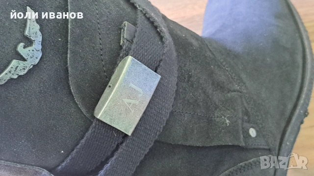 AJ-ARMANI JEANS-кожени шити,суров каучук ботуши-43, снимка 11 - Мъжки ботуши - 53783596