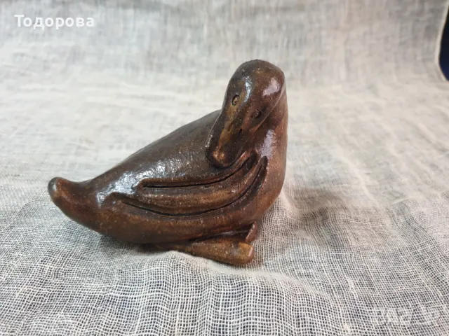 Тежка каменна пластика на патица, снимка 2 - Антикварни и старинни предмети - 48916343