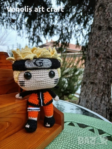 Наруто Узумаки / Naruto Uzumaki плетена кукла , снимка 2 - Други ценни предмети - 53478546