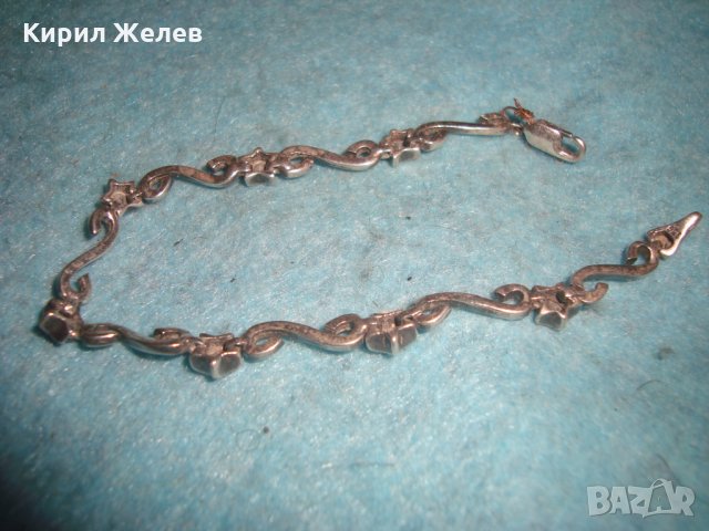 НЕЖНА СКЪПОЦЕННА СТАРА АРТ НУВО СТИЛ ГРИВНА СРЕБРО 925 с ФАСЕТИРАНИ ЦИРКОНИ ЮВЕЛИРНА ИЗРАБОТКА 25806, снимка 10 - Гривни - 35870551