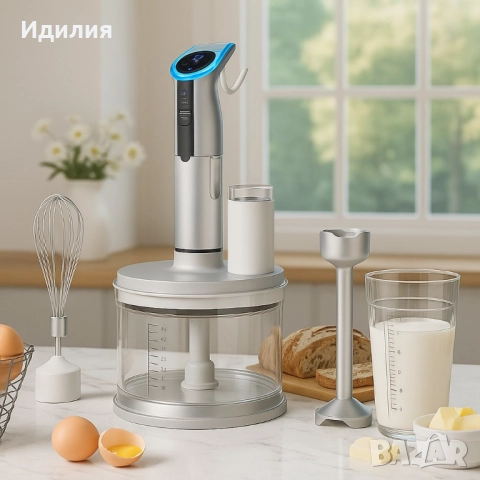 Многофункционален кухненски пасатор с чопър и бъркалка – 800W мощност, снимка 6 - Чопъри и пасатори - 51784988