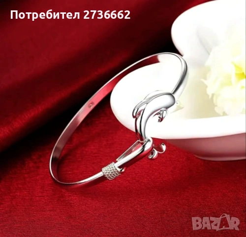 Твърда сребърна гривна , снимка 5 - Гривни - 53459257