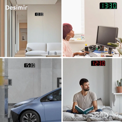 Дигитален стенен часовник Sukeen с дистанционно и аларма, снимка 3 - Други - 53039502