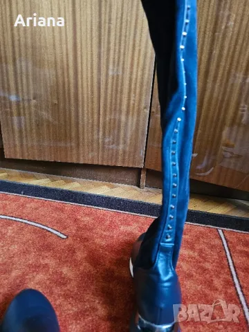 Дамски велурени ботуши над коляното, снимка 6 - Дамски ботуши - 48895527