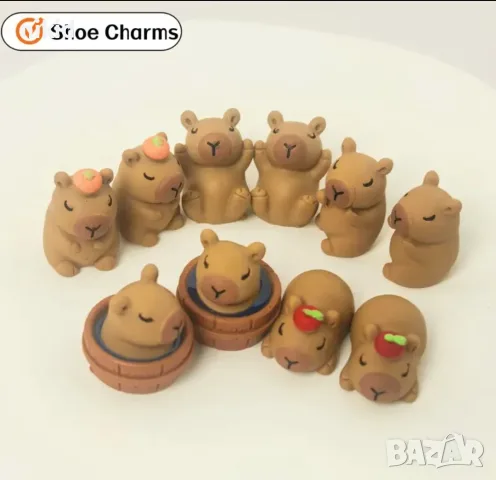 фигурки Капибара Capybara крокс значки тапи тапички за crocs кроксове аксесоар Jibbitz обувки чехли, снимка 3 - Други - 56157441