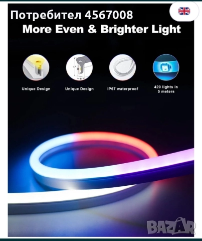 Неонова лента и маркуч, снимка 2 - Градински мебели, декорация  - 51495511