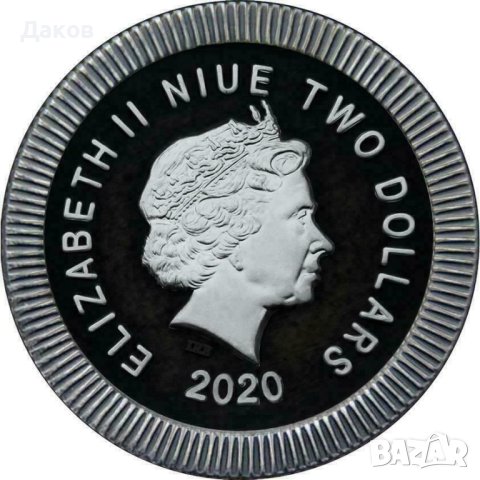 2$ Niue 2020 Атинска сова 1 Oz сребро .999 Ruthenium'n'Holo+Swarovski, снимка 2 - Нумизматика и бонистика - 41523840