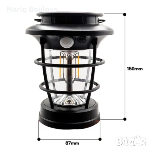 Соларна сензорна лампа с LED осветление Hop-8818F, снимка 6 - Соларни лампи - 49162795