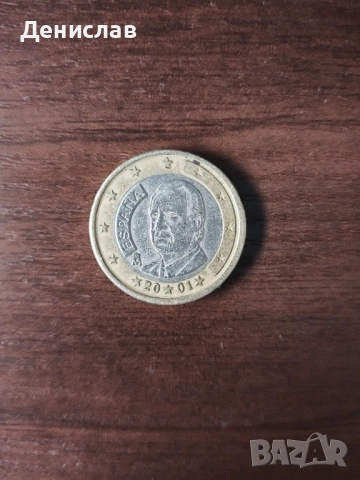 1 евро Испания 2001г., снимка 2 - Нумизматика и бонистика - 53267202