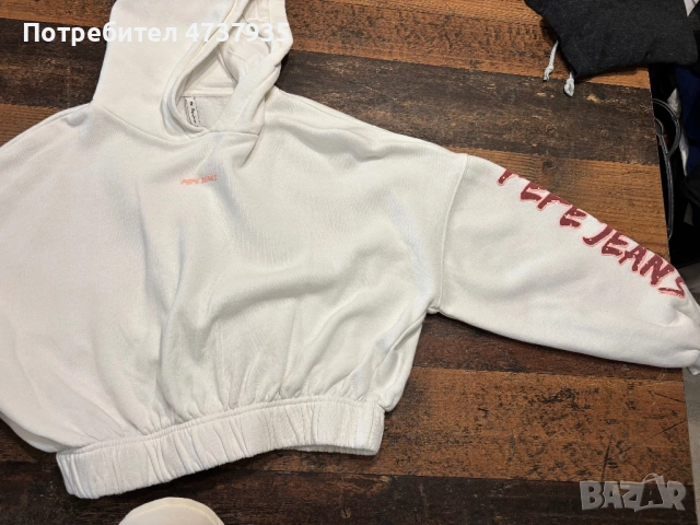 Бял суитшърт,pepe jeans, снимка 4 - Суичъри - 53478663