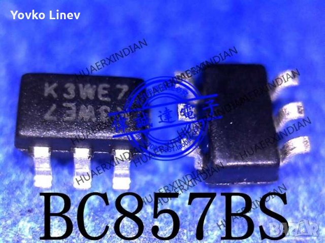 BC857BS-7-F  ДВОЕН ТРАНЗИСТОР -10 БРОЯ SMD marking - K3W / 3Ft   SOT-363  2XPNP 45V/0.1A/0,2W, снимка 1 - Друга електроника - 34628468