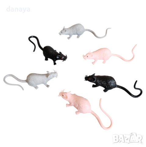 6153 Изкуствени мишки за шеги и Halloween украса, 6 броя, снимка 4 - Декорация за дома - 51863720