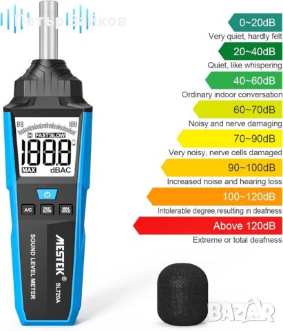 Измервател на нивото на шума MESTEK Цифров измервател, снимка 4 - Други инструменти - 42557837
