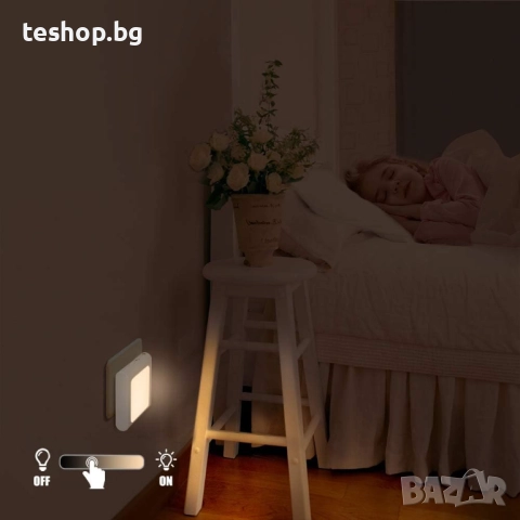 Димируема нощна лампа Emotionlite, LED нощни лампи за включване в контакт, снимка 4 - Лампи за стена - 52252578