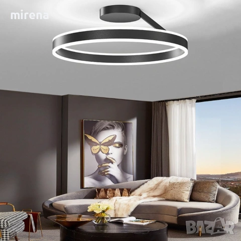 LED лед лампа полилей осветление, модерно кръгъл дистанционно н231, снимка 3 - Лампи за таван - 53812992