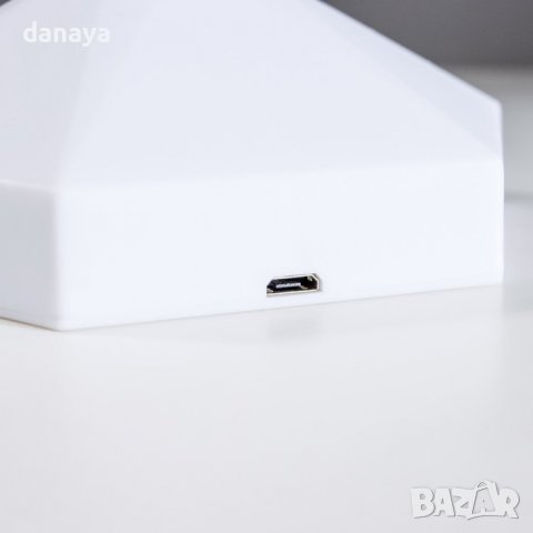3335 Настолна нощна лампа Хексагон, с USB зареждане, снимка 6 - Настолни лампи - 38834176