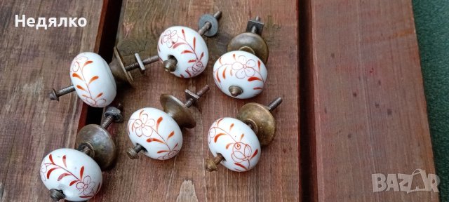 6бр стари порцеланови топки за скрин,шкаф, снимка 4 - Антикварни и старинни предмети - 44400241