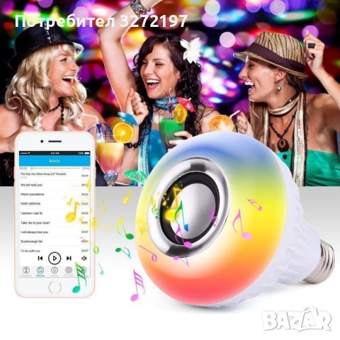LED музикална Bluetooth крушка - LED MUSIC BULB, снимка 4 - Други - 41532628