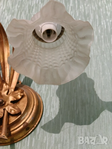 Масивен полилей и аплик от ръчно изработено желязо помеднено , снимка 6 - Полилеи - 51879261