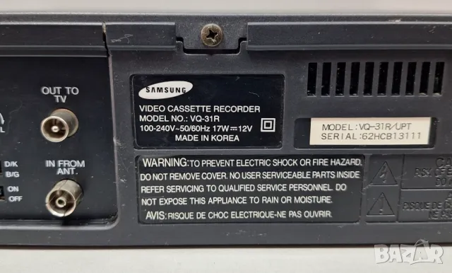 Видеокасетофон SAMSUNG Модел: VQ-31R ,записващо, снимка 11 - Плейъри, домашно кино, прожектори - 49168037