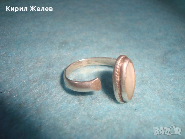 СТАР СРЕБЪРЕН СКЪПОЦЕНЕН АРТ ДЕКО ПРЪСТЕН СРЕБРО 925 с ШЛИФОВАН БЯЛ ИВИЧЕСТ АХАТ МАЙСТОРСКИ 25818, снимка 11 - Антикварни и старинни предмети - 35828759