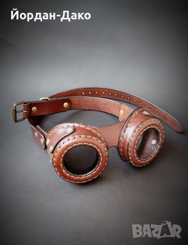 Очила стиймпънк от естествена кожа, снимка 5 - Слънчеви и диоптрични очила - 41291868
