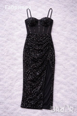 Нова дълга черна рокля, снимка 2 - Рокли - 53740667