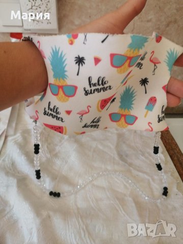 Ново бижу-колие държач за очила и маска - 3 в 1 ръчна изработка, снимка 6 - Слънчеви и диоптрични очила - 34092028