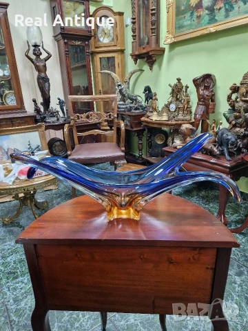 Превъзходна голяма антикварна италианска кристална купа фруктиера жардиера Мурано , снимка 8 - Декорация за дома - 53465720