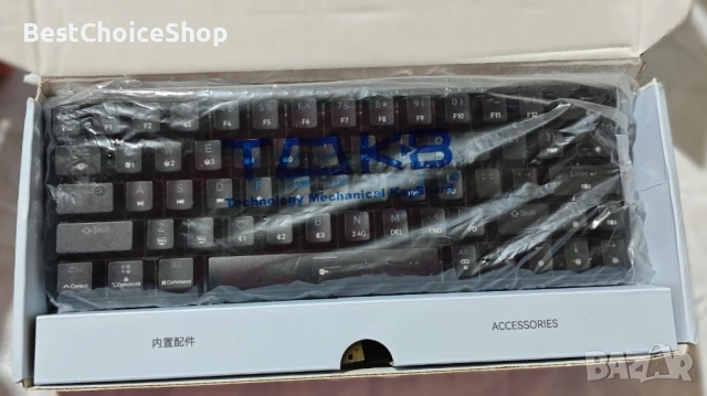 Геймърска клавиатура TMKB T63, механична безжична, Bluetooth, 2.4G, с кабел, RGB подсветка, снимка 5 - Клавиатури и мишки - 53359685
