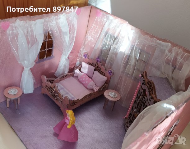 Дървена стаичка с мини мебели , снимка 3 - Играчки за стая - 40877882