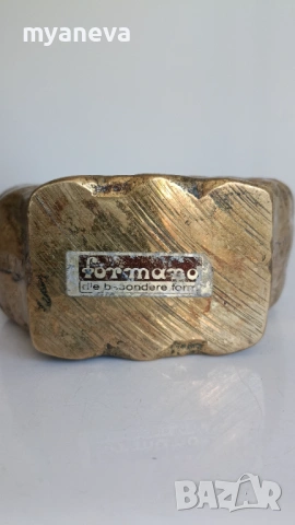 Бронзова, масивна скулптурна ваза (11 см) от немската марката Formano , ръчно изработена. , снимка 7 - Статуетки - 53823865