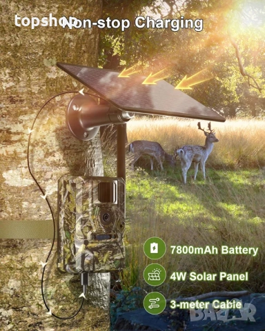 Нов соларен фотокапан Xega XG-11 4G  Продавам висок клас 4G LTE ловна камера, отключена ..., снимка 3 - Други - 53138564