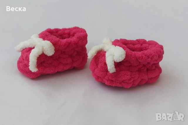 Плетени бебешки терлички, снимка 2 - Бебешки обувки - 52833950