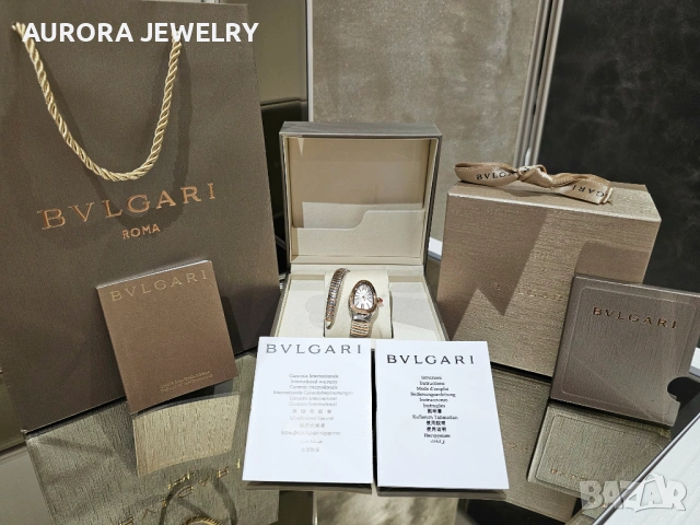BVLGARI Serpenti Tubogas Snake Rose Gold and Silver Дамски Часовник, снимка 3 - Дамски - 53058261